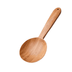 The Indus Valley Neem Wood Cooking Ladle  | 23 cm | Handmade Round Serving Spoon | KS-NW-SE-002