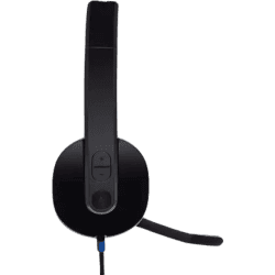 Logitech H540 Stereo Wired Headphones | Ear Headphones With Mic With Noise-Cancelling Usb | Black