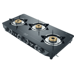 Preethi Alya 2.0 Glass Top Gas Stove | 3 Burner | Manual Ignition