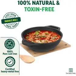 The Indus Valley Cast Iron deep kadai | 8 inch