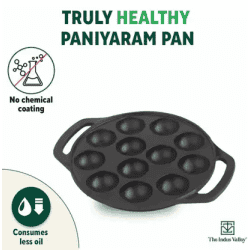 The Indus Valley Pre-Seasoned Cast Iron Paniyaram Pan | 12 Pit