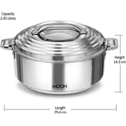 Milton Galaxia Stainless Steel Casserole | 2.5 L | Silver