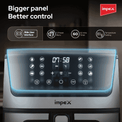 Impex Smart Fry DS65 | 6.5 L | Black and Steel Finish