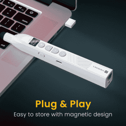 Portronics SlideMate 2 | Red Laser | Retractable Pointer | Rechargeable | Stylus Tip