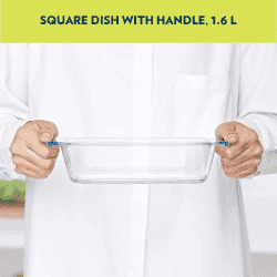Borosil Square Baking Dish | 1.6L | With Handle