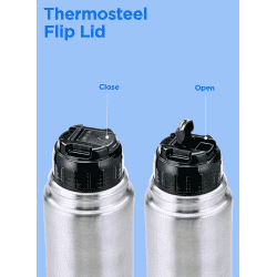 Milton Flip Lid 1000 Thermosteel Water Bottle | 1000 ml I Silver