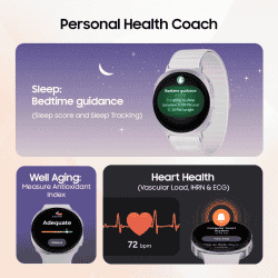Samsung Galaxy Watch 8 LTE | 44mm | with 3nm Processor | Dual GPS | Graphite | SM-L335FDAAINS