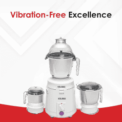 Volmax Ultra Dynamix Mixer Grinder | 900 Watts | 22000 Rotations Per Min | 3 Versatile Jars | White