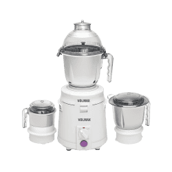 Volmax Ultra Dynamix Mixer Grinder | 900 Watts | 22000 Rotations Per Min | 3 Versatile Jars | White