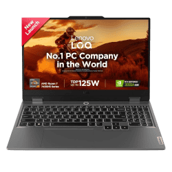 Lenovo LOQ AI Gaming Laptop | AMD Ryzen 7 7435HS | 24 GB RAM | 512 GB SSD | RTX 3050A 4GB | 15.6 inch | Grey | 83JC00GDIN