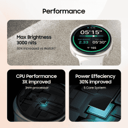 Samsung Galaxy Watch 8 LTE | 44mm | with 3nm Processor | Dual GPS | Graphite | SM-L335FDAAINS