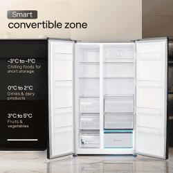 Godrej Side by Side Door Refrigerator | 600 L | RS EONVELVET 646C RIT OP RS SBS