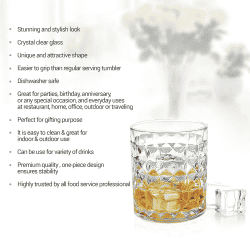 Treo by Milton Knitts 380 Whisky Glass | Set of 6 | 380 ml Each | Transparent