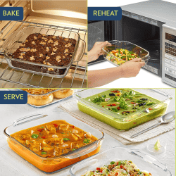 Borosil Square Baking Dish | 1.6L | With Handle