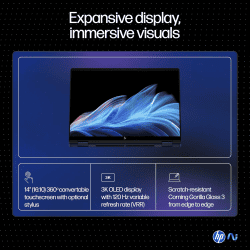 HP OmniBook X Flip Laptop | Intel Core Ultra 7 258V | 32 GB | 1 TB SSD | Atmospheric Blue | 14-fm0029TU