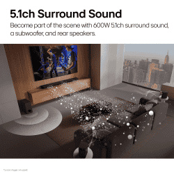 LG Home Theater SoundbarHome Theater Soundbar | 600W | 5.1Ch | Dolby Digital | S65TR CINDLL
