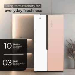 Godrej Side by Side Door Refrigerator | 600 L | RS EONVELVET 646C RIT OP RS SBS