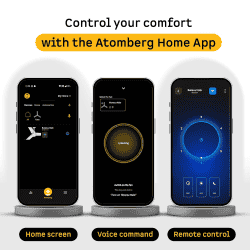 Atomberg Renesa Halo Smart BLDC Ceiling Fan | 900mm | 5 star | LED Speed Indicator | Midnight Black