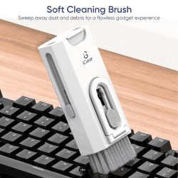 iGear Cleanbot 8 in 1 Gadget Cleaning Kit with Mobile Holder | White