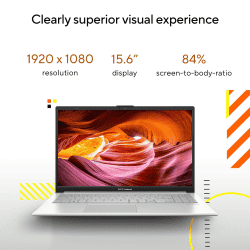 Asus Vivobook Go 15 Laptop | AMD Ryzen 5 Quad Core 7520U | 8 GB | 512 GB SSD | Silver | E1504FA-NJ132WS