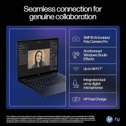 HP OmniBook X Flip Laptop | Intel Core Ultra 7 258V | 32 GB | 1 TB SSD | Atmospheric Blue | 14-fm0029TU