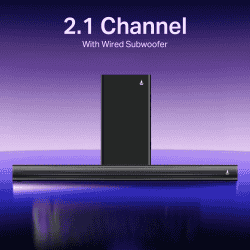 boAt Aavante Quake Plus Bluetooth Soundbar | 200W | 2.1 Channel with Wired Subwoofer | premium Black