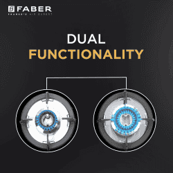 Faber HOB SUPERIA HT763 BR AI | 3 Brass Burners | Toughened Black Glass