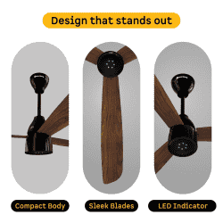 Atomberg Renesa Prime Ceiling Fan | 1200 mm | With Remote | Dark Walnut