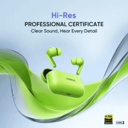 realme Buds T200 Earbud | Hi-Res with 32dB ANC | 12.4mm | Neon Green