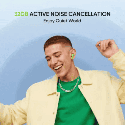 realme Buds T200 Earbud | Hi-Res with 32dB ANC | 12.4mm | Dreamy Purple