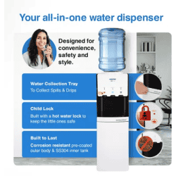 Voltas Minimagic Spring F V Plus Bottom Loading Water Dispenser | Cabinet with Refrigerator
