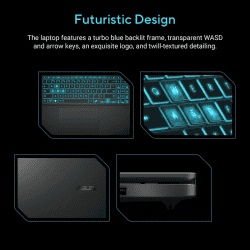 ASUS Gaming Laptop V16 |  Intel Core 7 240H | 16GB RAM | 512GB SSD | RTX 4050 | Matte Black | V3607VU-RP275WS