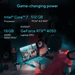 ASUS Gaming Laptop V16 |  Intel Core 7 240H | 16GB RAM | 512GB SSD | RTX 4050 | Matte Black | V3607VU-RP275WS
