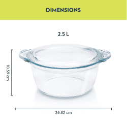 Borosil Deep Round Casserole | 2.5 L