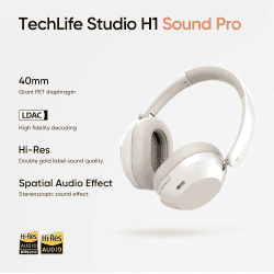 realme TechLife Studio H1 Over Ear Wireless Headphone | 40mm | White