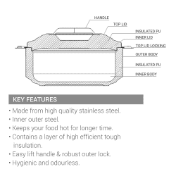 Milton Galaxia Casserole 5000 | Double Walled Stainless Steel