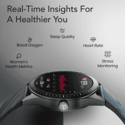 Titan Crest 2.0 Smart Watch | AMOLED Display With Functional Crown | Black