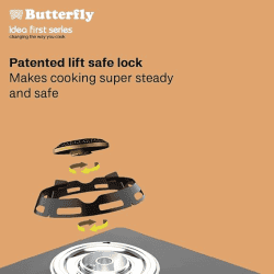 Butterfly Renz Glass Top Gas Stove | 3 Burner | Black