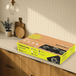 Butterfly Renz Glass Top Gas Stove | 3 Burner | Black