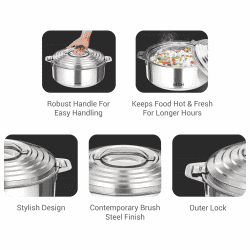 Milton Galaxia Stainless Steel Casserole | 3500 ml