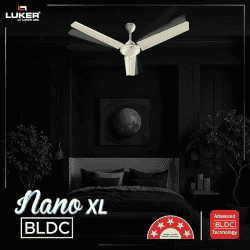 Luker NANO XL BLDC RMT Ceiling Fan | 1200 mm | White