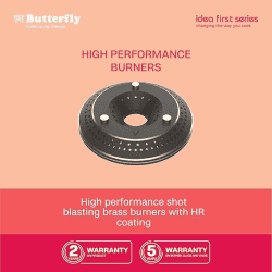Butterfly Renz Glass Top Gas Stove | 4 Burner | Black