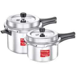 Prestige Popular Svachh | Combi Pack of 2 Controls Spillage-Deep Lid | 5 L, 3 L | Aluminium