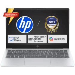 HP Omnibook 3 Laptop | AMD Ryzen AI 5 Hexa Core 340 | 16 GB | 512 GB SSD | Glacier Silver | 15-fn0007AU