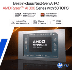 HP Omnibook 3 Laptop | AMD Ryzen AI 5 Hexa Core 340 | 16 GB | 512 GB SSD | Glacier Silver | 15-fn0007AU