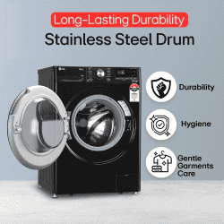 LG Fully Automatic Front Load Washing Machine | 12 Kg | 5 Star | Onyx Black | FHP1412Z5O