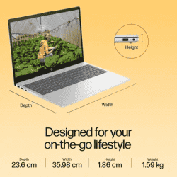 HP Thin and Light Laptop | AMD Ryzen 7 | 16 GB | 512 GB SSD | Windows 11 Home | 15.6 Inch | Natural Silver | 15-FC0476AU