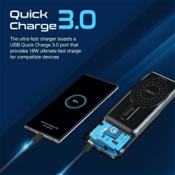 Promate Wireless Power Bank | 20W USB-C PD | 15W Magsafe | PowerMag-10Pro | Black | 10000mAh