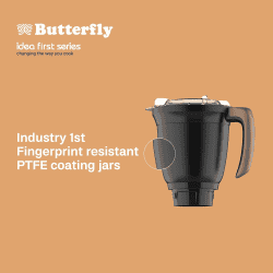 Butterfly ZieraBlack Mixer Grinder | Uniform Grinding - Tornado Blade & Lid | 4 Jars | 1000 Watt