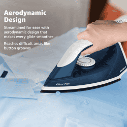 Havells Glace Plus Dry Iron | 1000 Watts | Stainless Steel | Blue